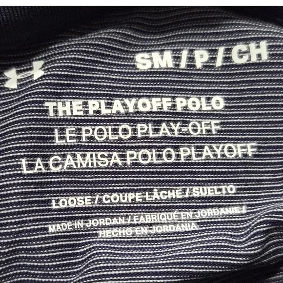 Under Armour Playoff Golf Polo Mens Small Blue Stripe Performance Stretch NWT - Picture 7 of 10